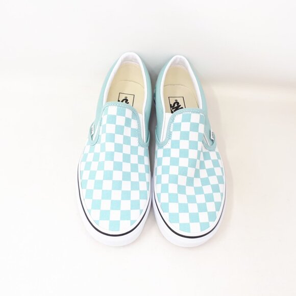 Vans Classic Slip On Checkerboard Canal Baby Blue Low Shoe Sneaker Womens Size - Picture 8 of 11